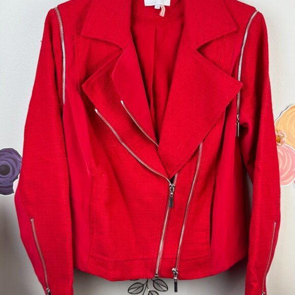 1. State Red Tweed Moto Jacket - Size - 2 - Picture 3 of 5
